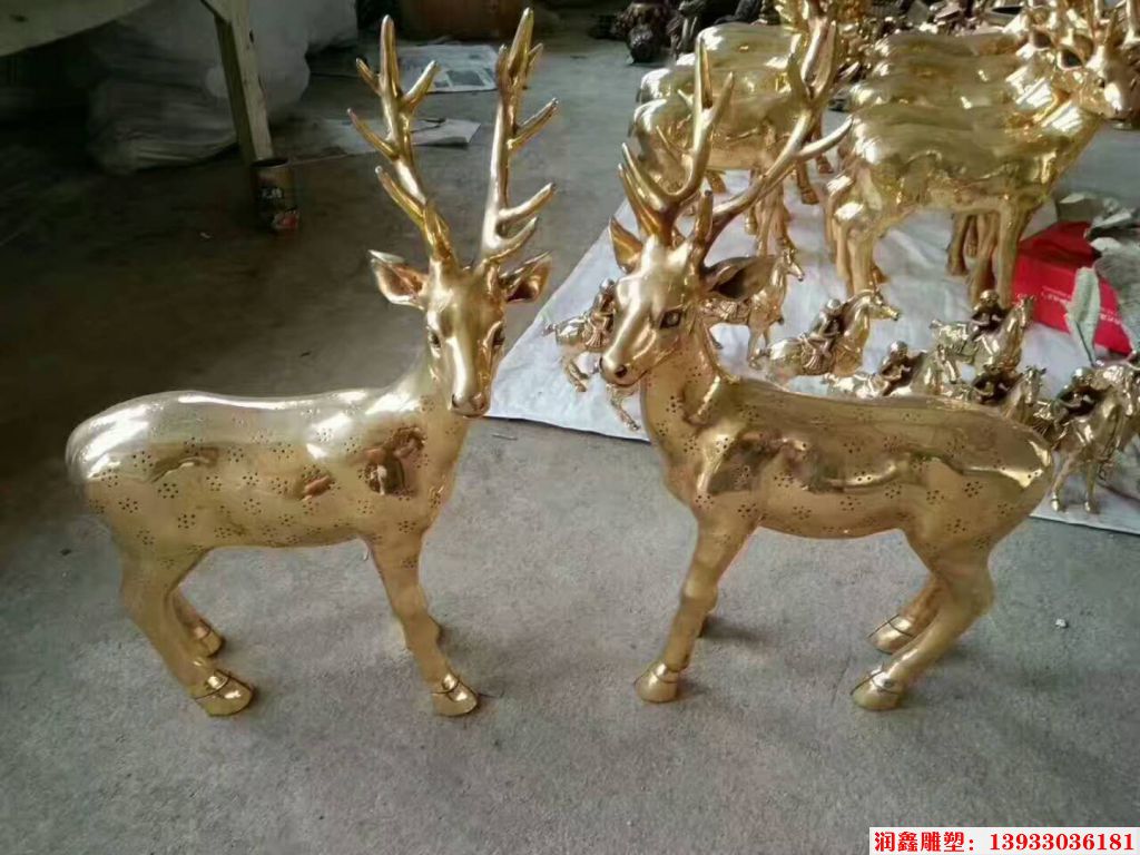 铜鹿雕塑