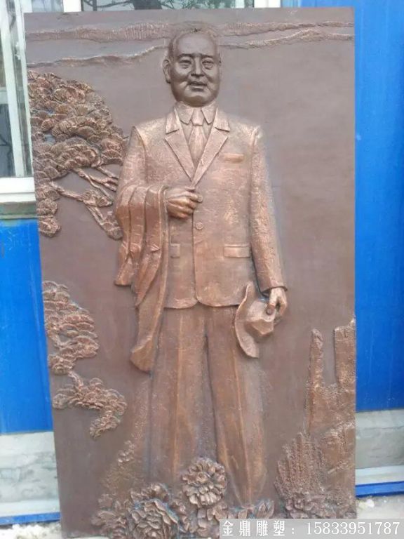 人物缎铜雕塑 紫铜浮雕